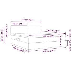 LED postel s úložným prostorem a matrací Černá 160 x 200 cm - obrázek 17