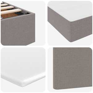 LED postel s úložným prostorem a matrací Taupe 160 x 200 cm - obrázek 13