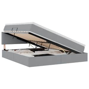 vidaXL LED-iga voodiraam koos madratsiga Helehall 180 x 200 cm kangas