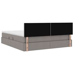 LED postel s úložným prostorem a matrací Taupe 180 x 200 cm - obrázek 12