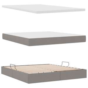 LED postel s úložným prostorem a matrací Taupe 180 x 200 cm - obrázek 9