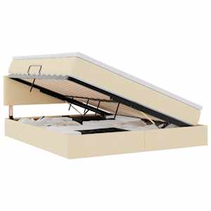 LED postel s úložným prostorem a matrací Krémová 180 x 200 cm - obrázek 2