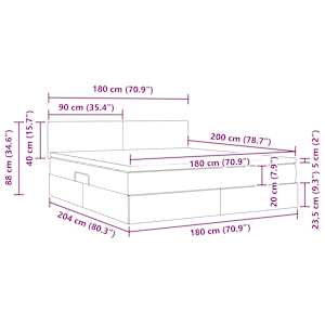LED postel s úložným prostorem a matrací Krémová 180 x 200 cm - obrázek 17