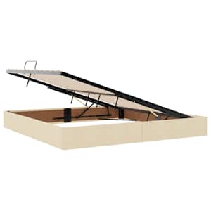 LED postel s úložným prostorem a matrací Krémová 200 x 200 cm - obrázek 7
