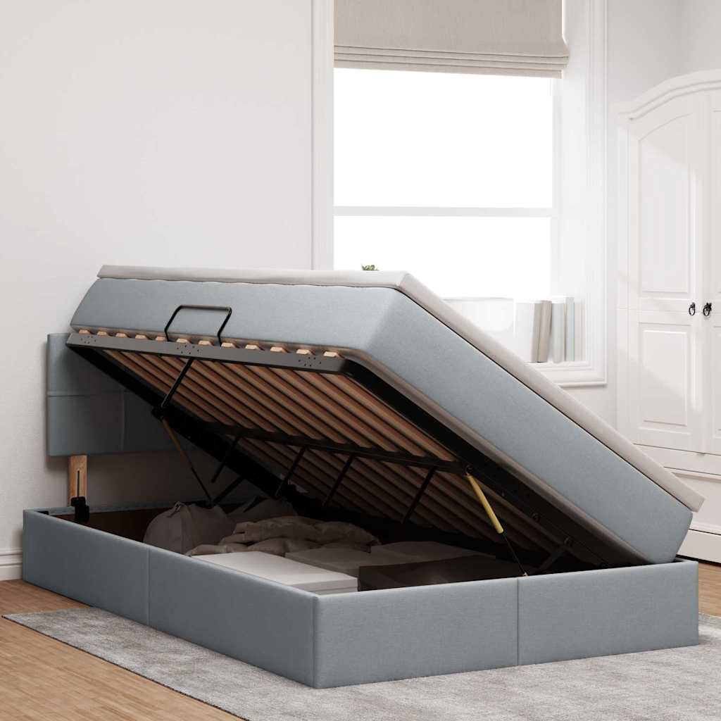 LED-valgusega hoiuvoodi peaga Helehall 120 x 200 cm Polüester 50 Kõik vajalik sinu aeda ja koju! LED-valgusega hoiuvoodi peaga Helehall 120 x 200 cm Polüester - Image 4