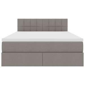 LED postel s úložným prostorem a matrací Taupe 140 x 200 cm - obrázek 8