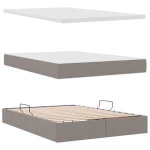 LED postel s úložným prostorem a matrací Taupe 140 x 200 cm - obrázek 9