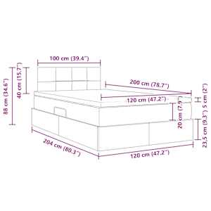 LED postel s úložným prostorem a matrací Taupe 140 x 200 cm - obrázek 17