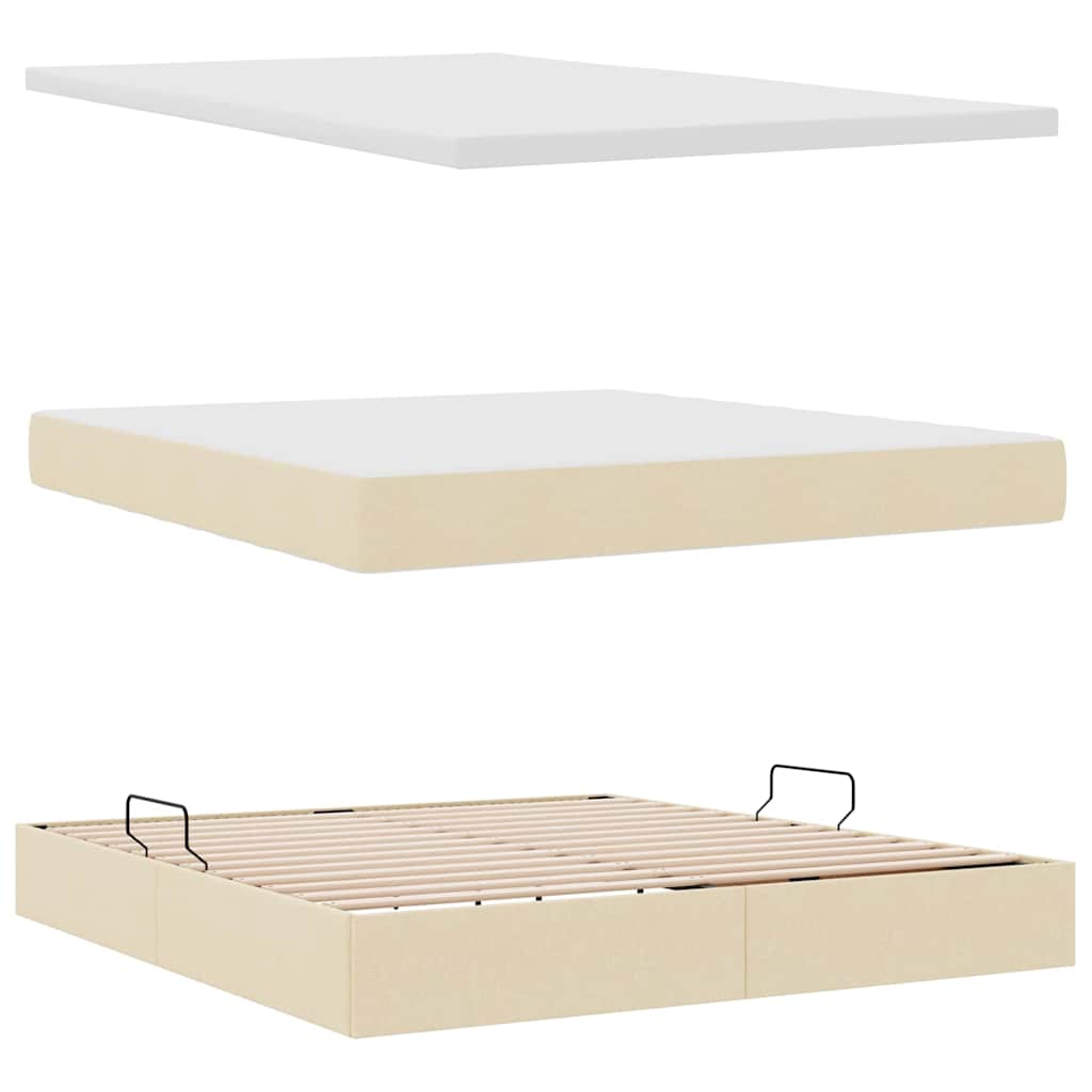 Voodi LED -ribatuledega peaga Kreem 180 x 200 cm kangas 9 Kõik vajalik sinu aeda ja koju! Voodi LED -ribatuledega peaga Kreem 180 x 200 cm kangas - Image 9