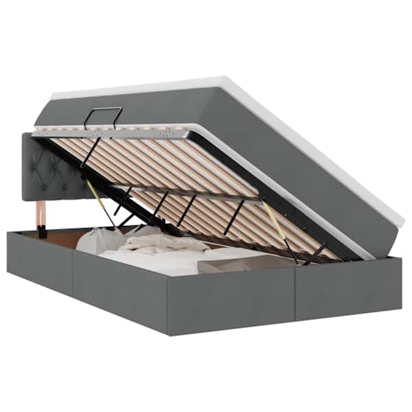 vidaXL LED-iga voodiraam koos madratsiga Tumehall 120 x 190 cm kangas