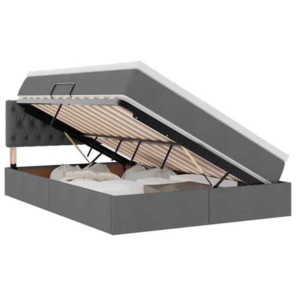 vidaXL LED-iga voodiraam koos madratsiga Tumehall 140 x 200 cm kangas