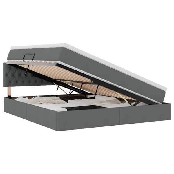 vidaXL LED-iga voodiraam koos madratsiga Tumehall 180 x 200 cm kangas