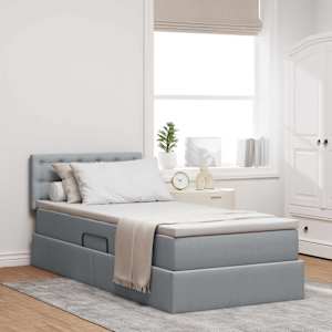 Postelja z dodatnim prostorom za shranjevanje in LED osvetlitvijo