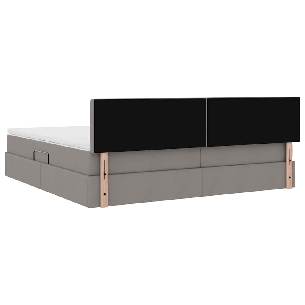 Postel s úložným prostorem a LED osvětlením Taupe 200 x 200 cm - obrázek 12