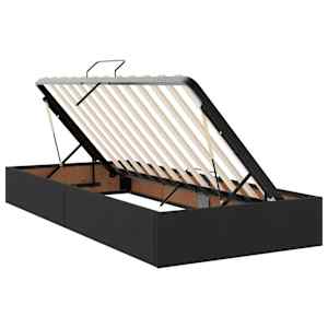 LED postel s úložným prostorem a matrací Černá 90 x 190 cm - obrázek 7