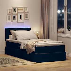 LED postel s úložným prostorem a matrací Černá 90 x 200 cm - obrázek 5