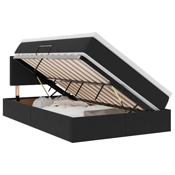 vidaXL LED-iga voodiraam koos madratsiga Must 120 x 200 cm Samet