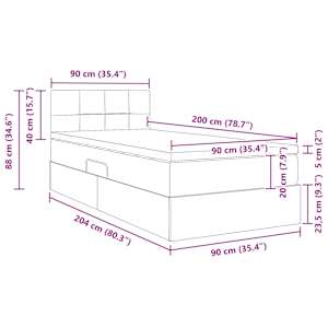 LED postel s úložným prostorem a matrací Tmavě šedá 90 x 200 cm - obrázek 17