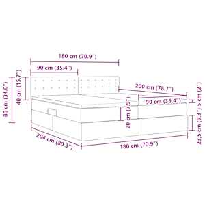 Postel s úložným prostorem a LED osvětlením Šedá 180 x 200 cm - obrázek 18