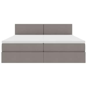 Postel s LED pásovými světly s čelo Taupe 180 x 200 cm textil - obrázek 11