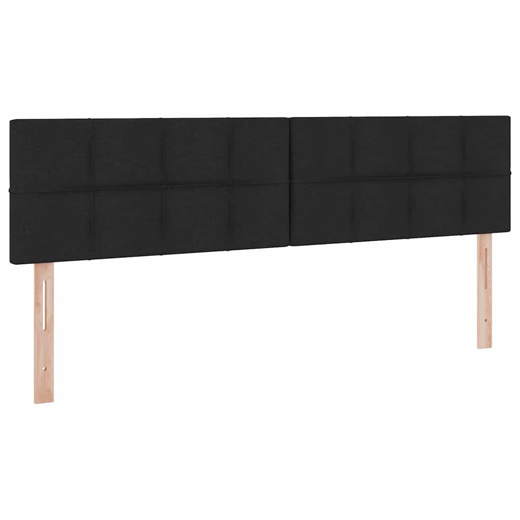 Postel s LED pásovými světly s čelo Černá 200 x 200 cm textil - obrázek 10