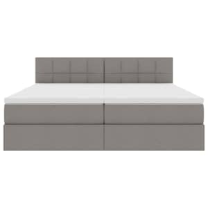 Postel s LED pásovými světly s čelo Taupe 200 x 200 cm textil - obrázek 11