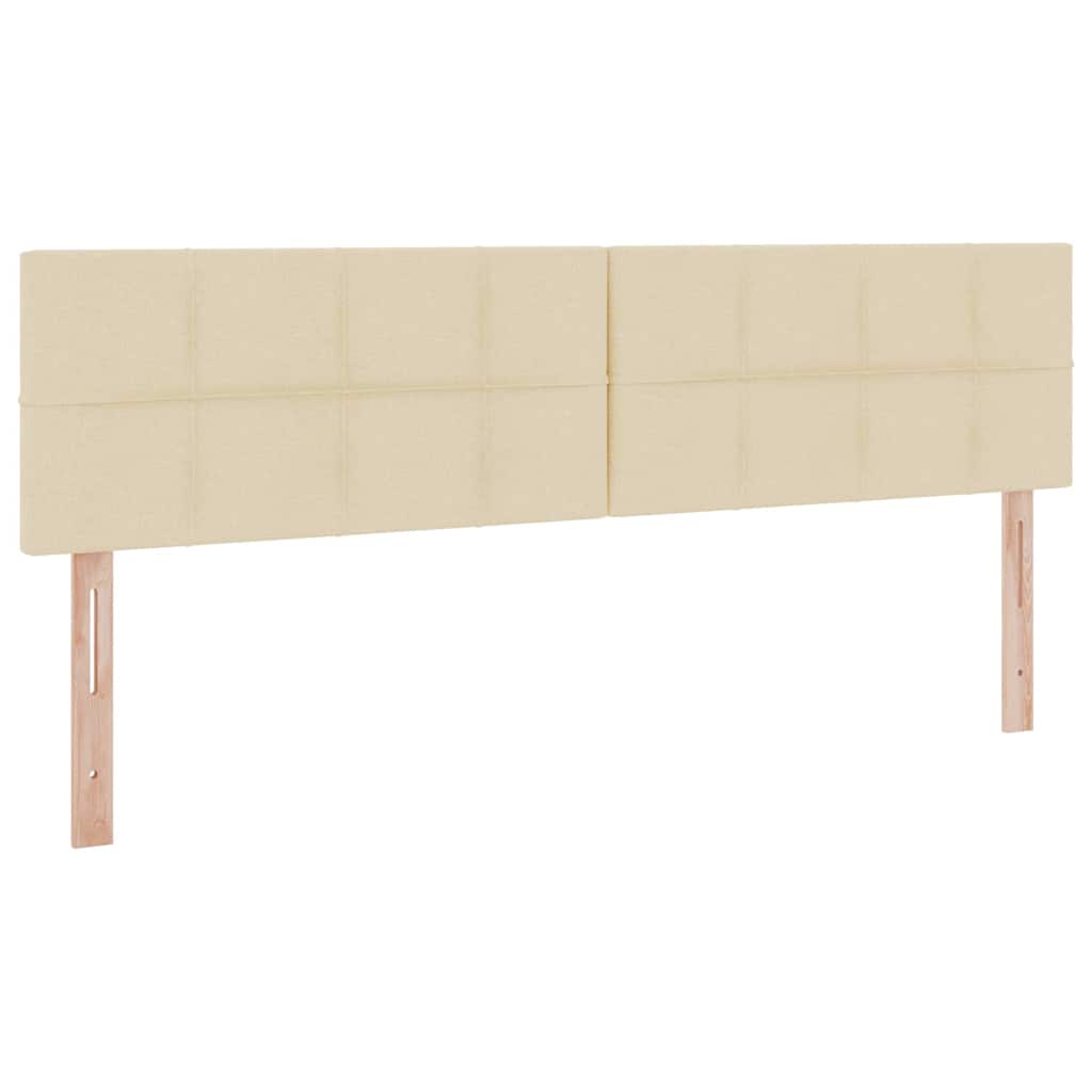 Postelja z LED lučmi z vzglavjem Krema 200 x 200 cm blago - slika 11