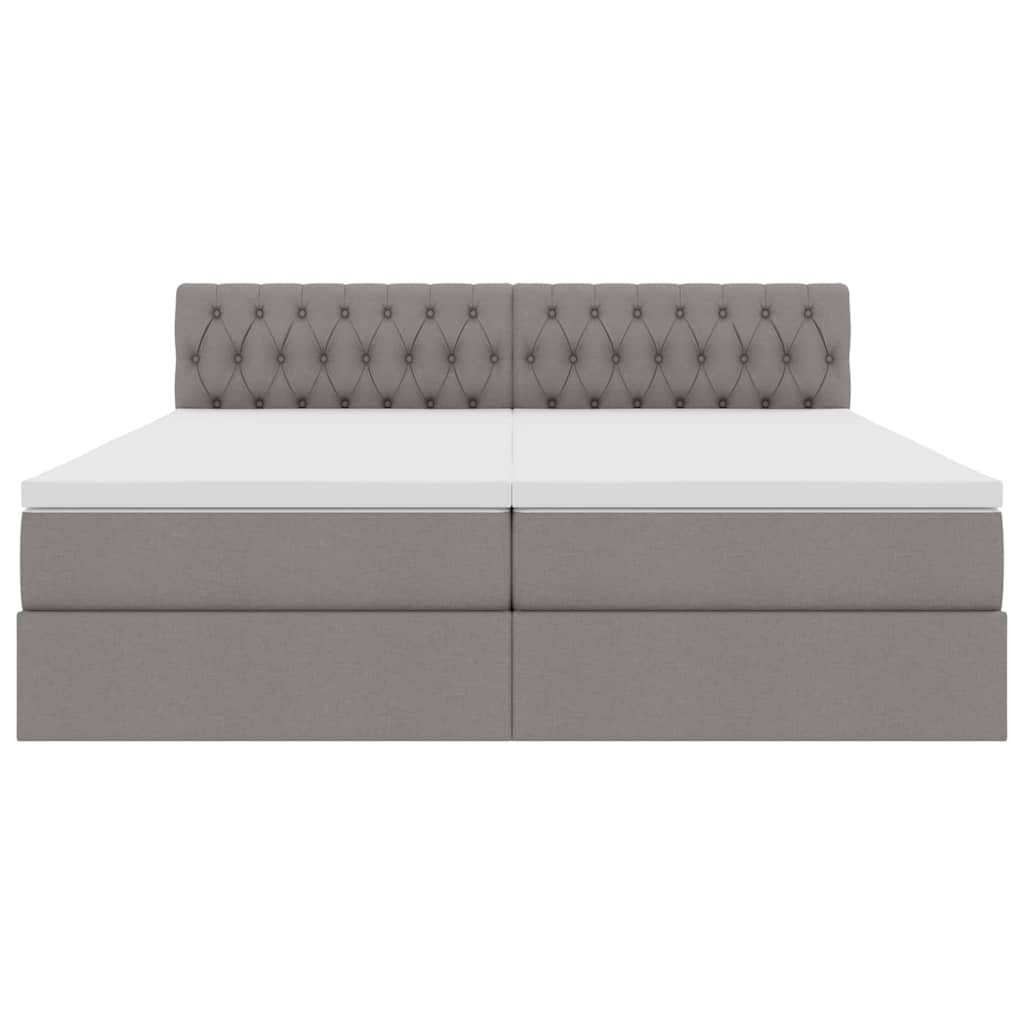 Postel s LED pásovými světly s čelo Taupe 180 x 200 cm textil - obrázek 11