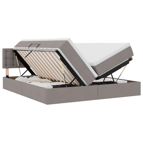 vidaXL LED-iga voodiraam koos madratsiga Pruunikashall 180 x 200 cm