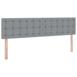 Postel s LED pásovými světly Světle šedá 200 x 200 cm textil - obrázek 10