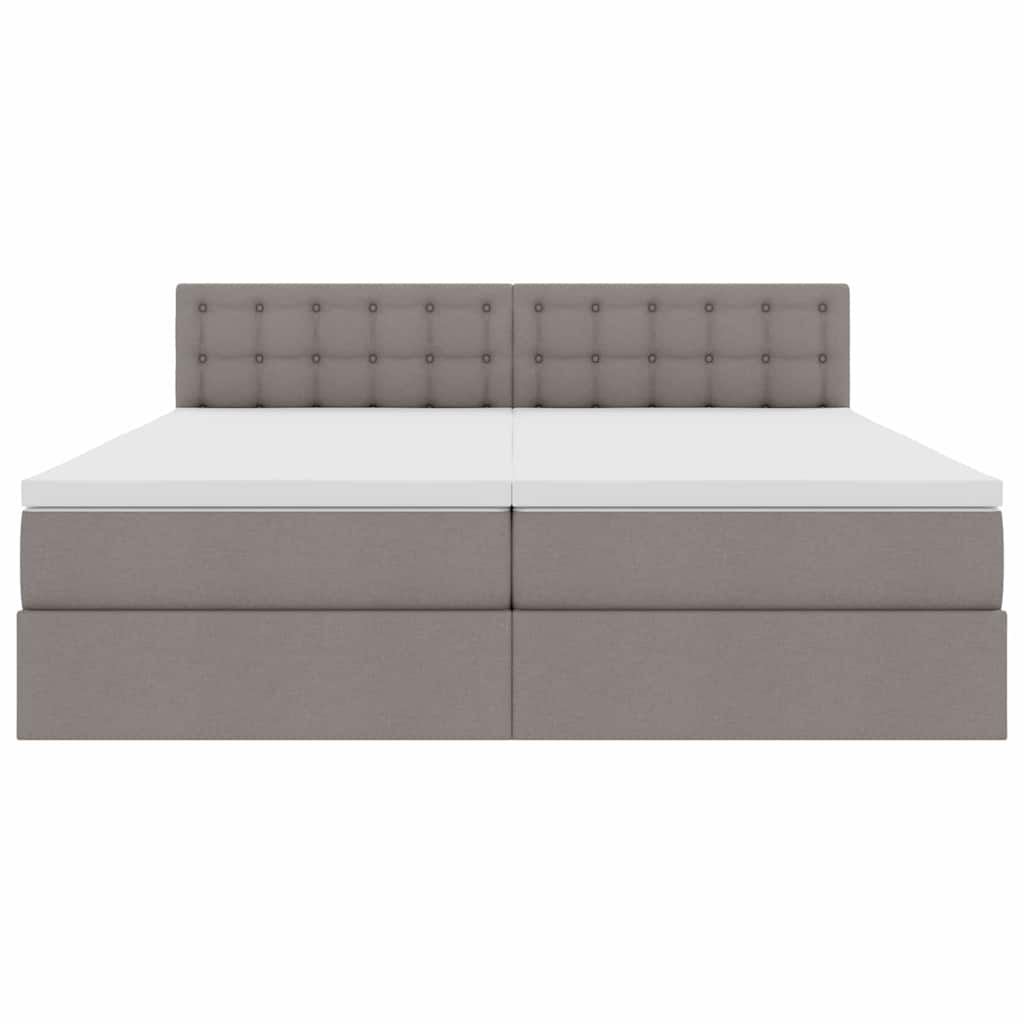 Postel s LED pásovými světly s čelo Taupe 200 x 200 cm textil - obrázek 11