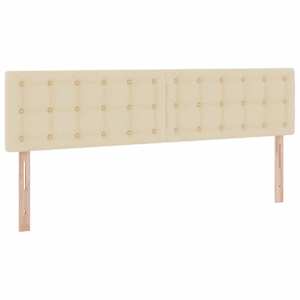 Postel s LED pásovými světly s čelo Krémová 200 x 200 cm textil - obrázek 10