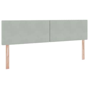 Postel s LED pásky s čelo Světle šedá 180 x 200 cm samet - obrázek 10