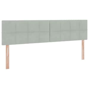 Postel s LED pásky s čelo Světle šedá 200 x 200 cm samet - obrázek 10