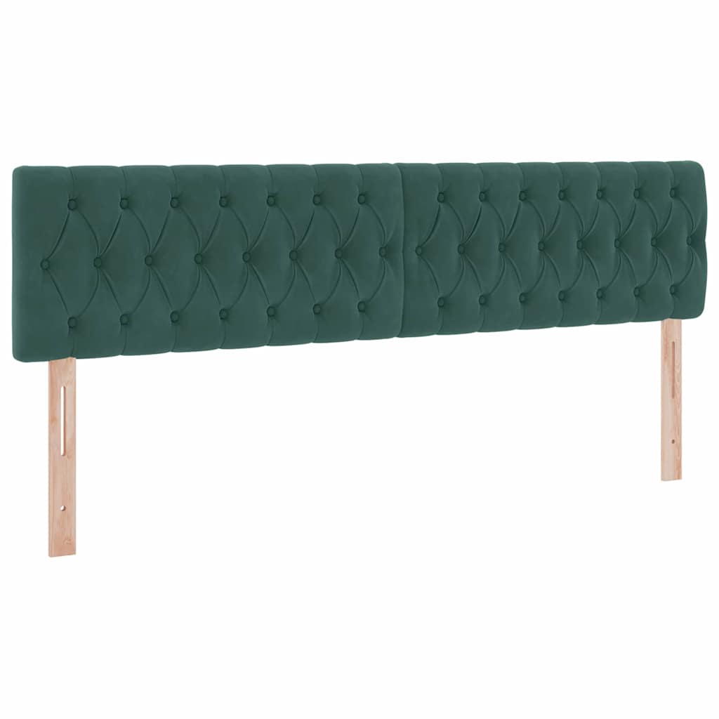 Postel s LED pásky s čelo Tmavě zelená 180 x 200 cm samet - obrázek 10
