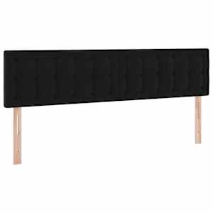 Postel s LED pásky s čelo s úložištěm Černá 180 x 200 cm samet - obrázek 10