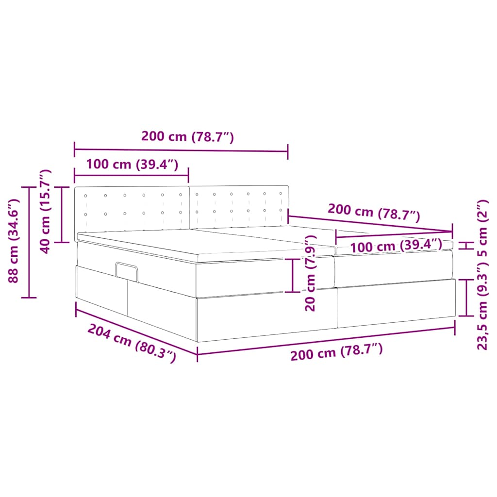 Postel s LED pásky s čelo Tmavě modrá 200 x 200 cm samet - obrázek 18