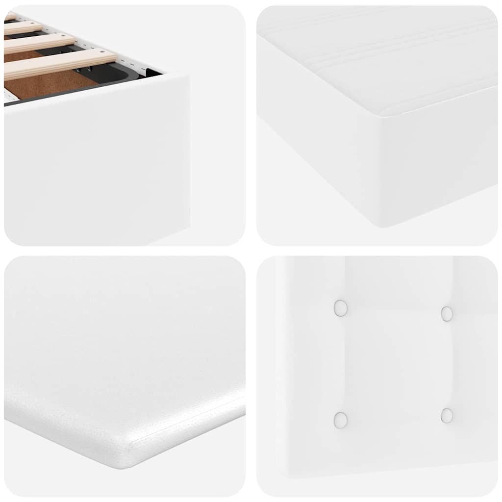 Postelja s shranjevanjem Bela 100 x 200 cm Umjetno usnje - slika 12