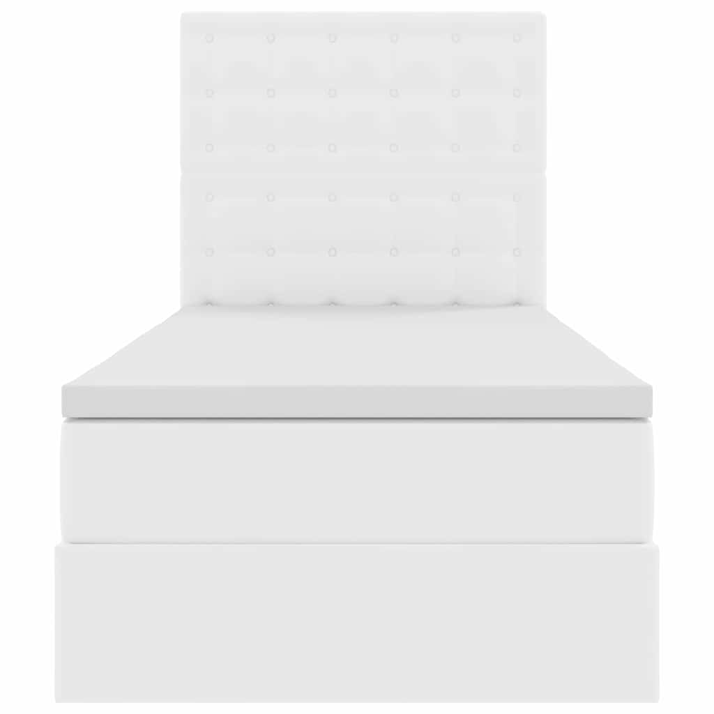 Postelja s shranjevanjem Bela 100 x 200 cm Umjetno usnje - slika 7
