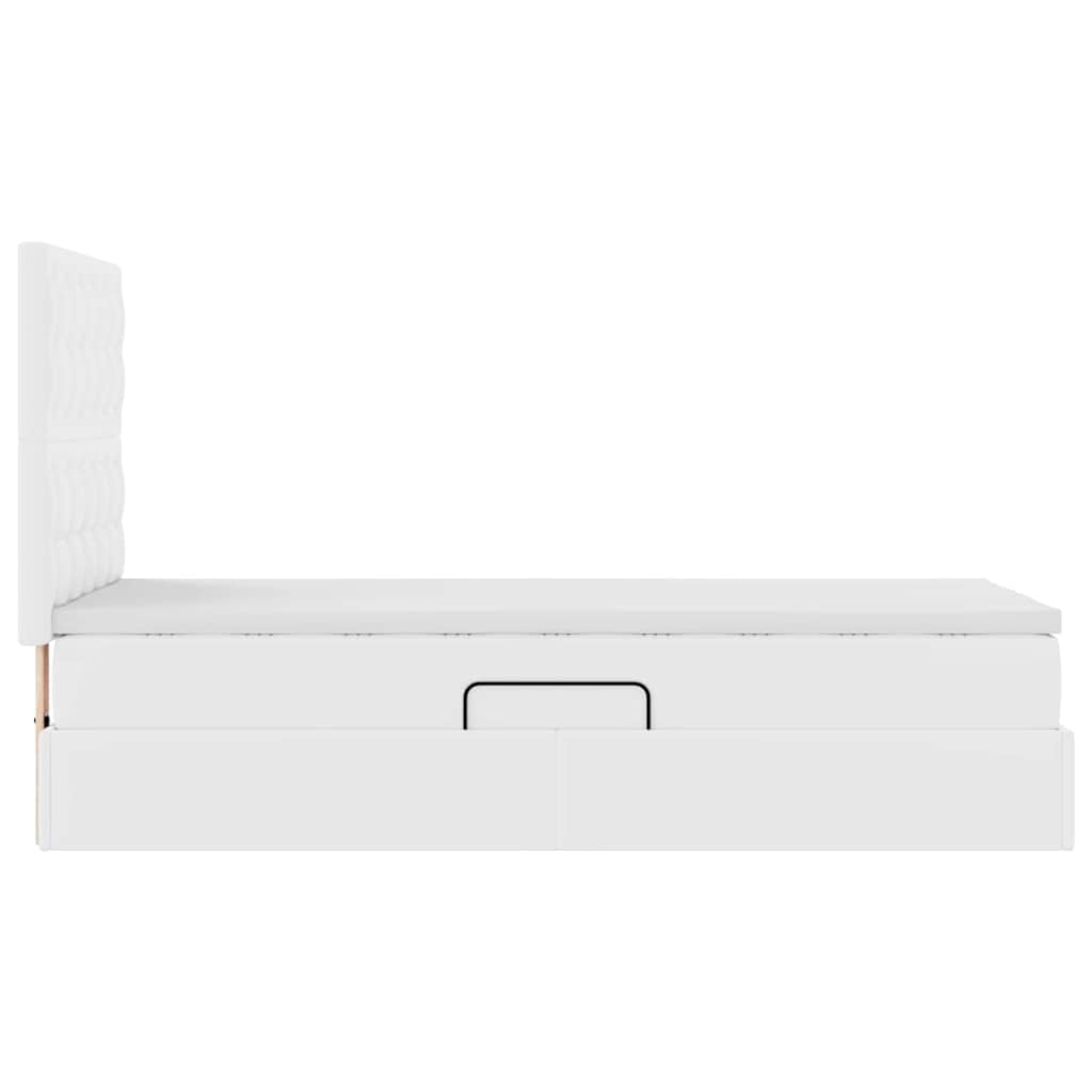 Postelja s shranjevanjem Bela 100 x 200 cm Umjetno usnje - slika 10