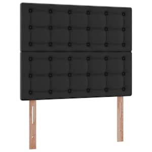 Postel s úložným prostorem s čelo Černá 120 x 200 cm Umělá kůže - obrázek 9