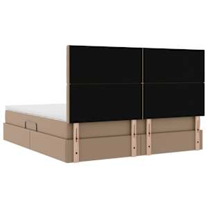Postel s úložným prostorem Cappuccino 160 x 200 cm Umělá kůže - obrázek 11