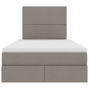 Postel s úložným prostorem a matrací Taupe 120 x 190 cm textil - obrázek 7