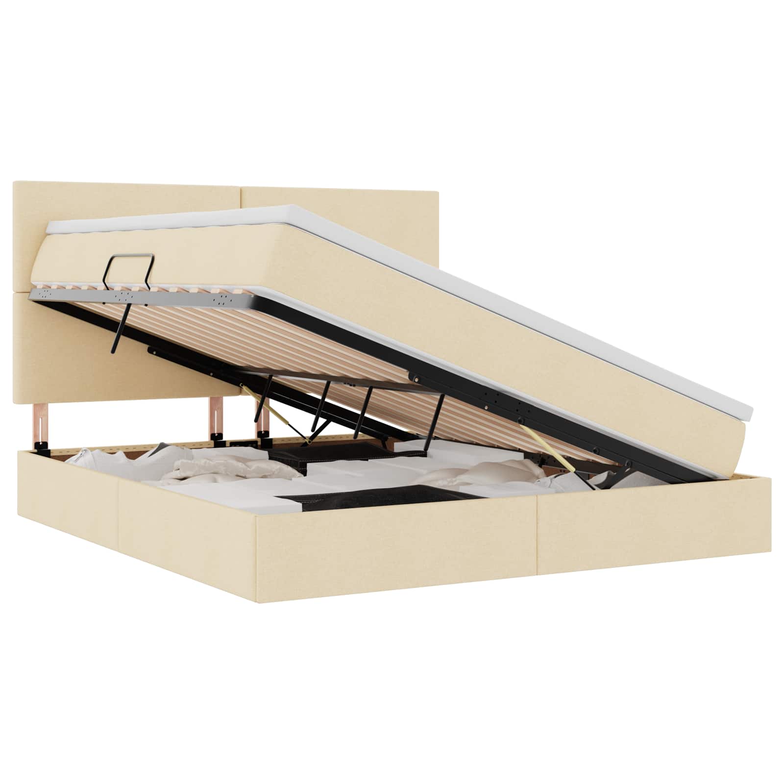 Laos voodi madratsiga peaga Kreem 160 x 200 cm Kunstnahk 2 Kõik vajalik sinu aeda ja koju! Laos voodi madratsiga peaga Kreem 160 x 200 cm Kunstnahk - Image 2