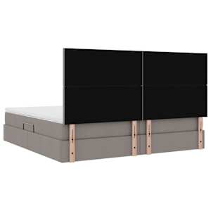 Postel s úložným prostorem a matrací s čelo Taupe 200 x 200 cm - obrázek 11