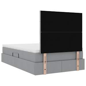 Postel s úložným prostorem a matrací Světle šedá 120 x 200 cm - obrázek 11