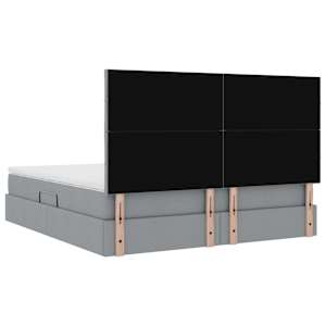 Postel s úložným prostorem a matrací Světle šedá 160 x 200 cm - obrázek 11