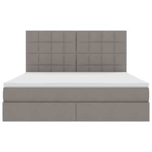Postel s úložným prostorem a matrací s čelo Taupe 160 x 200 cm - obrázek 7