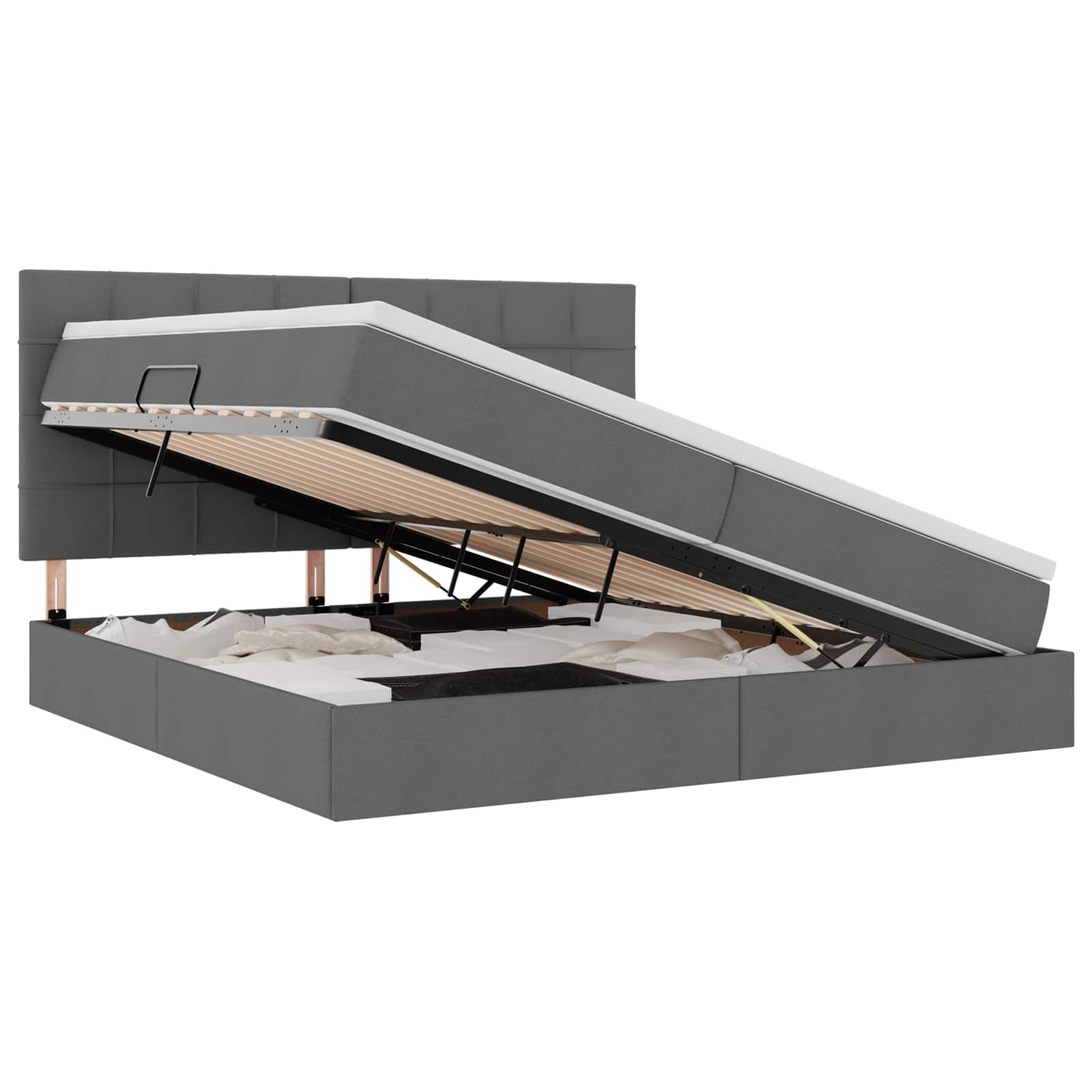 Laos voodi madratsiga peaga Tumehall 200 x 200 cm Kunstnahk 2 Kõik vajalik sinu aeda ja koju! Laos voodi madratsiga peaga Tumehall 200 x 200 cm Kunstnahk - Image 2