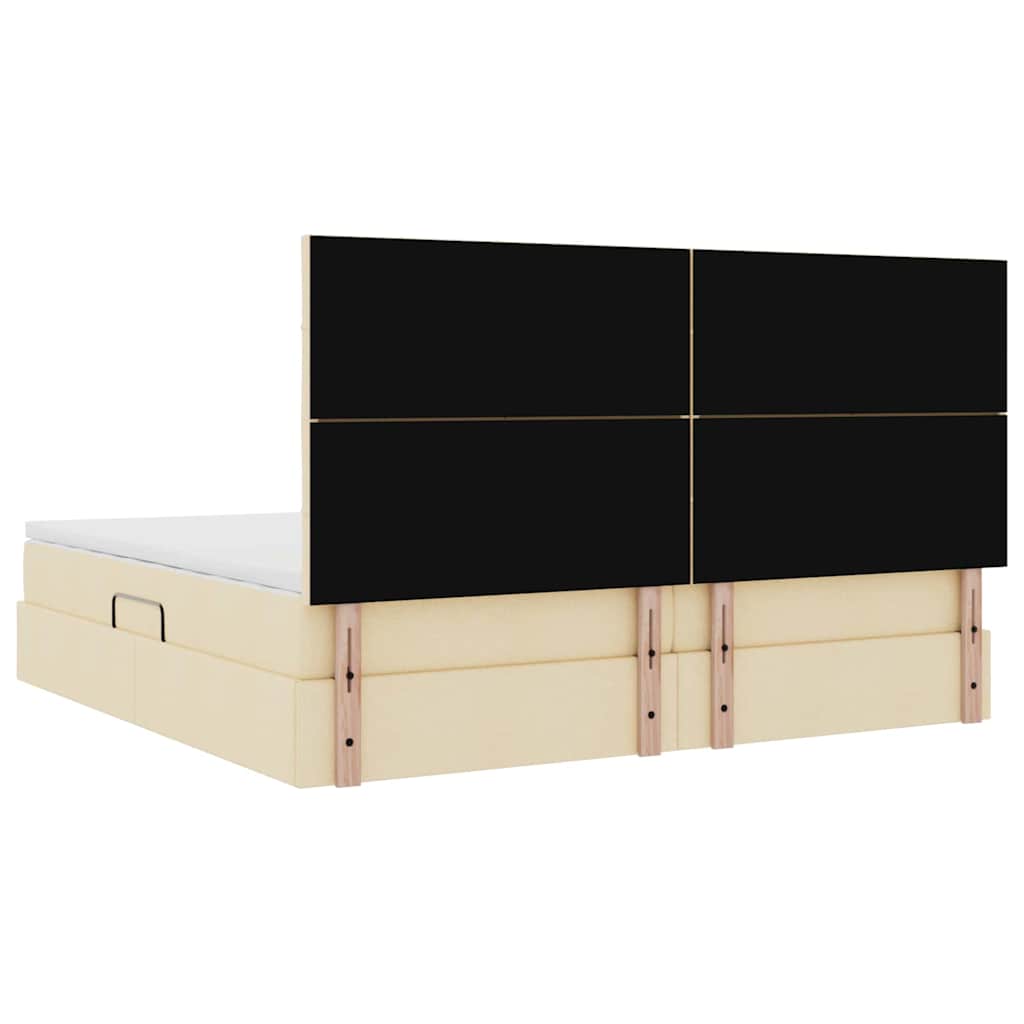 Postel s úložným prostorem a matrací Krémová 200 x 200 cm - obrázek 11